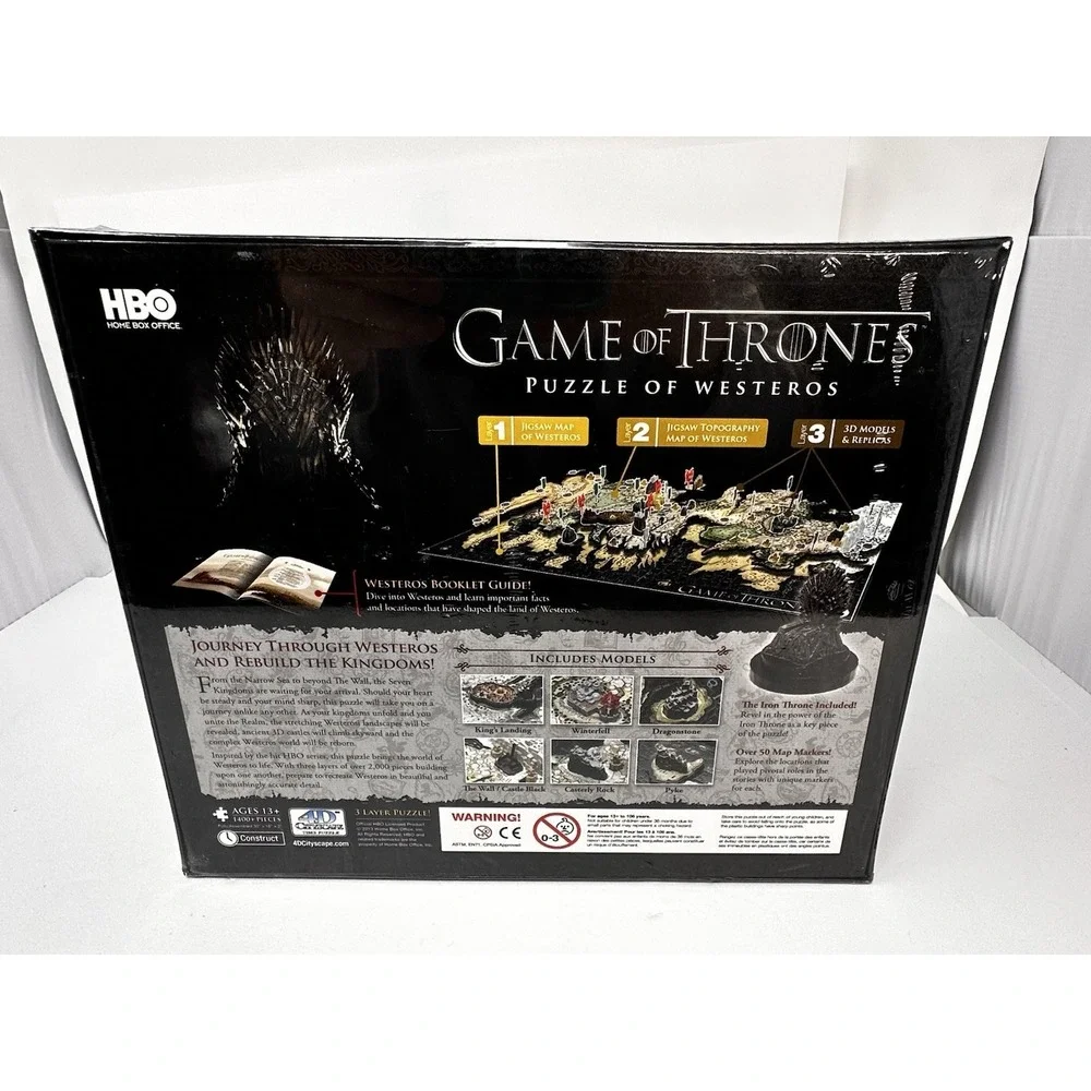 4D Cityscape Game of Thrones: 3D Map Puzzle of Westeros NEW SEALED